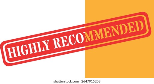 Red and yellow stamp declaring highly recommended