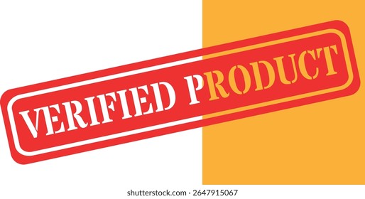 Red and yellow stamp declaring verified product