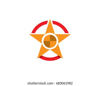 Red and yellow Star falcon Logo Template vector icon

