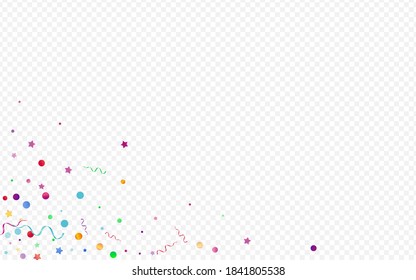Red and Yellow Star Fun Vector Panoramic Transparent Background. Happy Circles Template. Spiral Celebrate Invitation. Colored Christmas Plant.