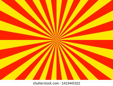 Red yellow sunshine colorful vector background. Abstract sunburst design wallpaper for template business social media advertising.