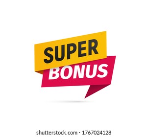 Roter und gelber Superbonus einzeln auf Vektorgrafik auf weißem Hintergrund.