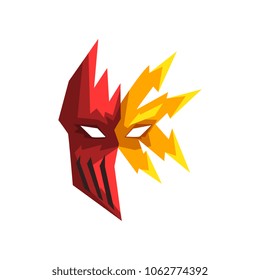 Red and yellow superhero mask vector Illustration on a white background