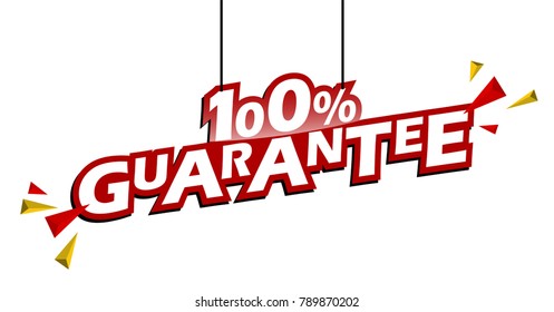 red and yellow tag 100% guarantee