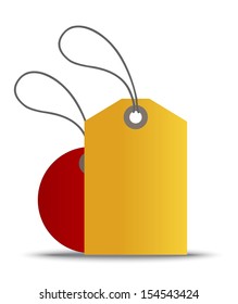 red and yellow tags