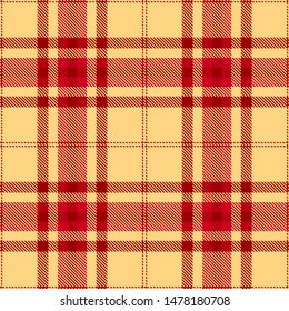 Red and Yellow Tartan Plaid Scottish Seamless Pattern. Texture from tartan, plaid, tablecloths, shirts, clothes, dresses, bedding, blankets and other textile.