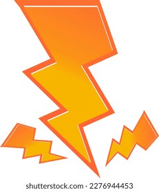 El trueno rojo y amarillo es adecuado para logotipos