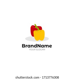 Red Yellow Tomato Logo Design Vector