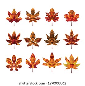 Red and yellow tree leaves abstract