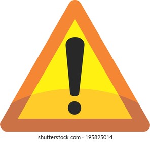 Red - yellow triangle (Attention sign) with exclamation mark symbol. 