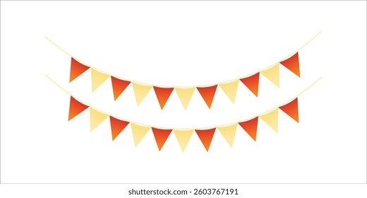 Red and Yellow Triangle Flags for Celebration. Red and Yellow Triangle Flags for Celebration — Festive Bunting and Party Decoration