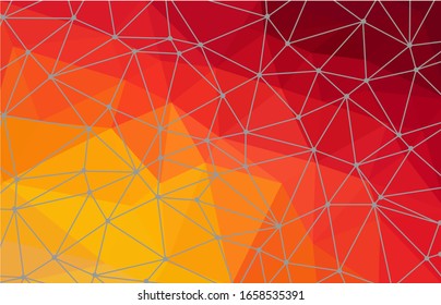 molécula de fondo geométrica roja y amarilla y comunicación. Líneas conectadas con puntos. tecnología. Ilustración vectorial.