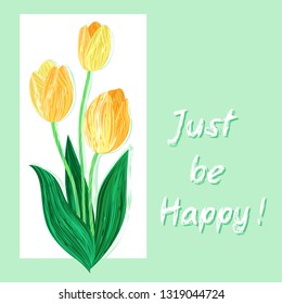 red and yellow tulips vector illustration