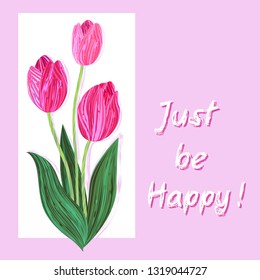 red and yellow tulips vector illustration