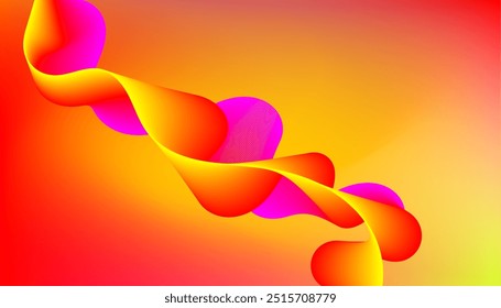 Red and Yellow Twisted Gradient Ribbon