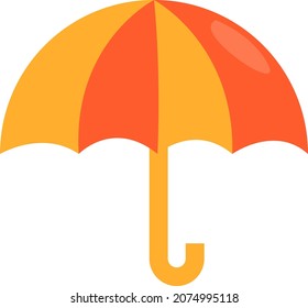 Red and yellow umbrella, illustration, vector, on a white background.
