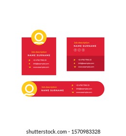 Red Yellow Vector Illustration Of Corporate Email Signature Design