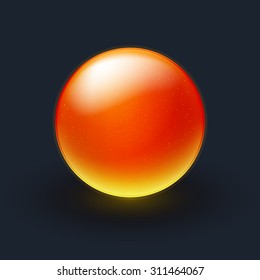 Red and yellow vector sphere on black background