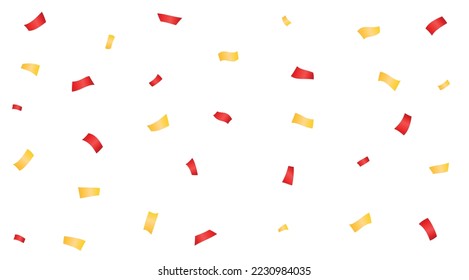 Red and Yellow Vector For Team Victory Celebration! Spain Colors Confetti for Comemorations!