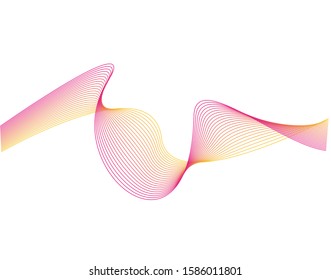 red yellow vector wave sound lines on background