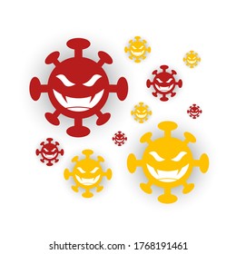 red and yellow virus illustration vector template