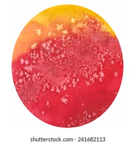 red yellow watercolor abstract circle. background. Vector illustration.