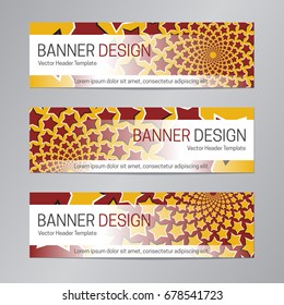Red yellow website header design. Abstract banner template.