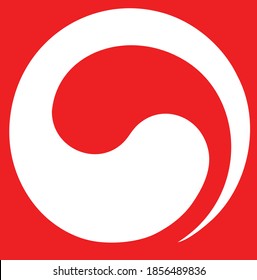 red ying yang logo icon 