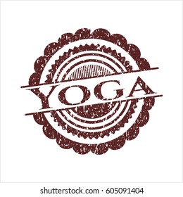 Red Yoga distress rubber stamp