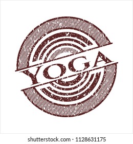 Red Yoga distressed grunge seal