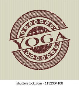 Red Yoga distressed rubber stamp