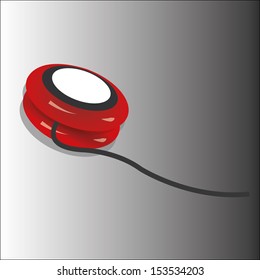 red yo-yo toy on special gradient gray background