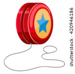 Red yo-yo with white string illustration