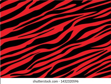 Red Zebra 
Animal Skin Design Pattern