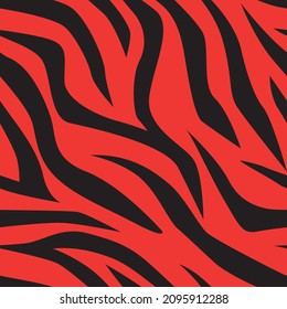 red zebra color seamless pattern print. vector print for clothes or print	