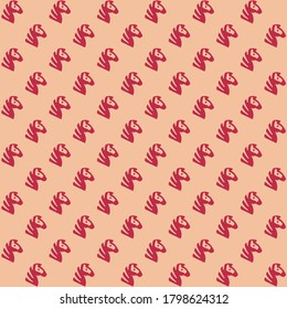 Red zebra with strips and pink background repeat pattern