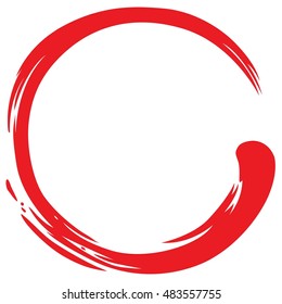 Red Zen Circle Minimalistic Vector Art Icon