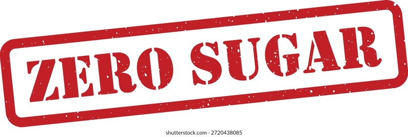 Red zero sugar stamp on white background