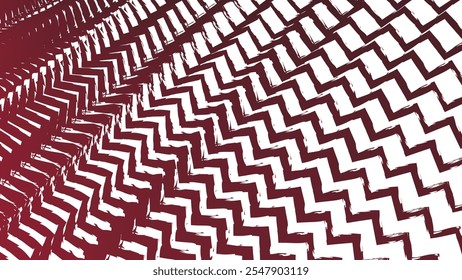 Red zig zag line brush pattern abstract background vector image