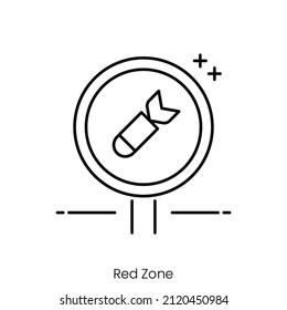 red zone icon. Outline style icon design isolated on white background
