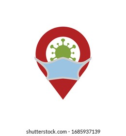 Red zone virus covid-19 logo icon vector design