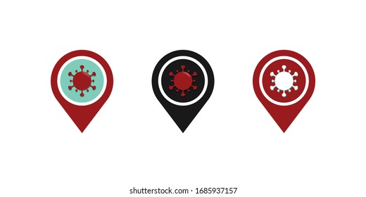Red zone virus covid-19 logo icon vector design