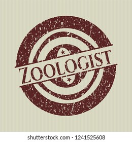 Red Zoologist rubber stamp