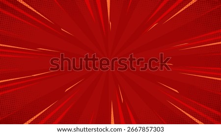 red zoom comic cartoon background vector