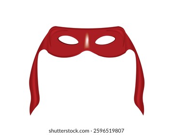 Red zorro mask with transparent eye holes, vector