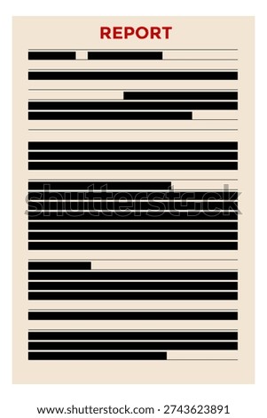 Redacted Confidential Report Document illustration