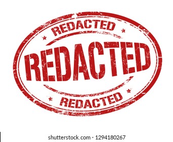 Redacted sign or stamp on white background, vector illustration