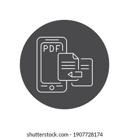 Redactor mobile application in smartphone black glyph icon. Pictogram for web page, mobile app, promo. UI UX GUI design element.