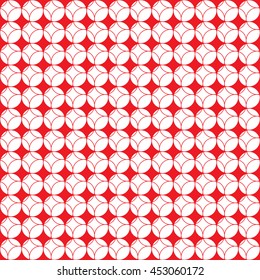 Red-and-white seamless pattern of circles. Allows bright and memorizing arrange background and contours cards, posters, banners. Abstract seamless polka dot background. Vector Illuctration