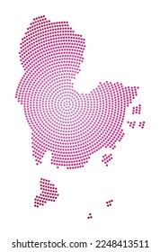 Redang Island dotted map. Digital style shape of Redang Island. Tech icon with gradiented dots. Appealing vector illustration.